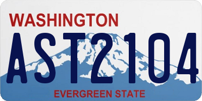 WA license plate AST2104