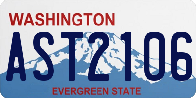 WA license plate AST2106