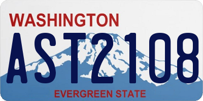 WA license plate AST2108