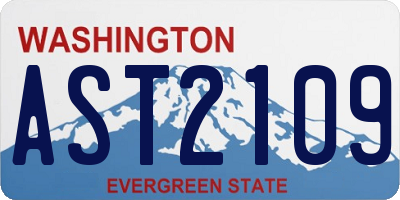 WA license plate AST2109
