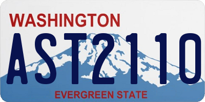 WA license plate AST2110