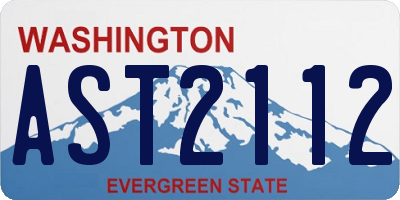 WA license plate AST2112