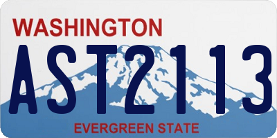 WA license plate AST2113