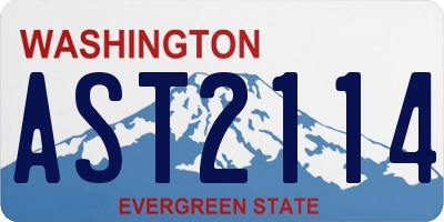 WA license plate AST2114