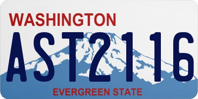 WA license plate AST2116