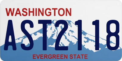 WA license plate AST2118