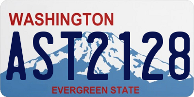 WA license plate AST2128