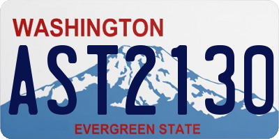 WA license plate AST2130