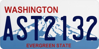 WA license plate AST2132