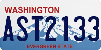 WA license plate AST2133