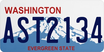 WA license plate AST2134
