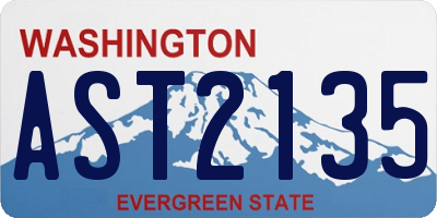 WA license plate AST2135