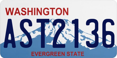 WA license plate AST2136