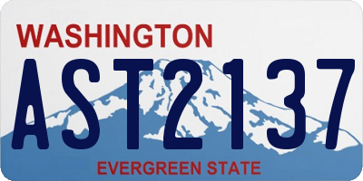 WA license plate AST2137