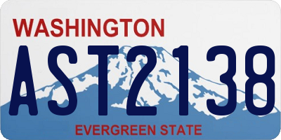 WA license plate AST2138
