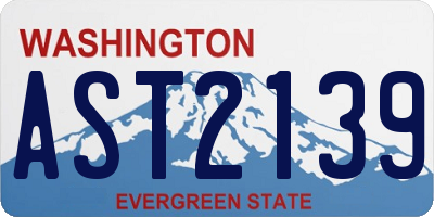 WA license plate AST2139