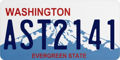 WA license plate AST2141