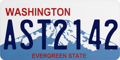 WA license plate AST2142