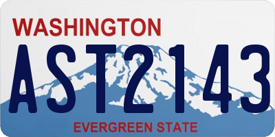 WA license plate AST2143