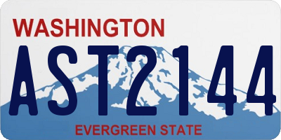 WA license plate AST2144