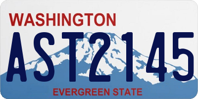 WA license plate AST2145