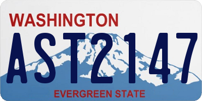 WA license plate AST2147