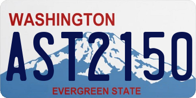 WA license plate AST2150