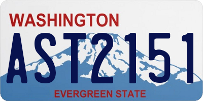 WA license plate AST2151