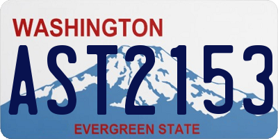WA license plate AST2153
