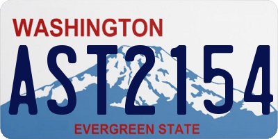 WA license plate AST2154