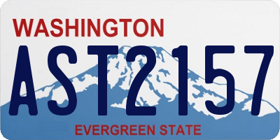 WA license plate AST2157