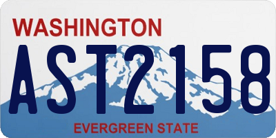 WA license plate AST2158