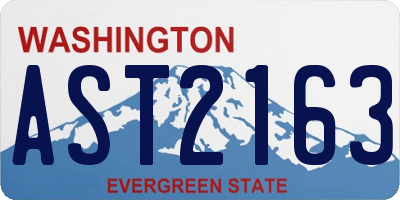 WA license plate AST2163