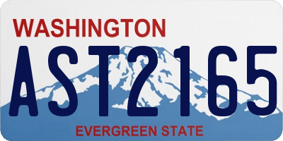 WA license plate AST2165