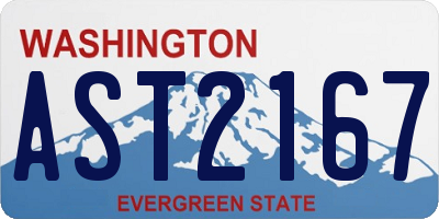 WA license plate AST2167