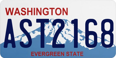 WA license plate AST2168