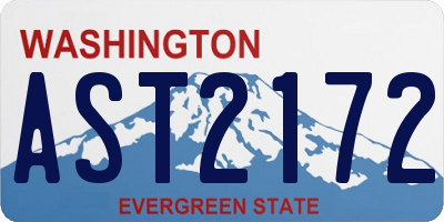 WA license plate AST2172
