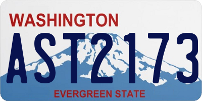 WA license plate AST2173