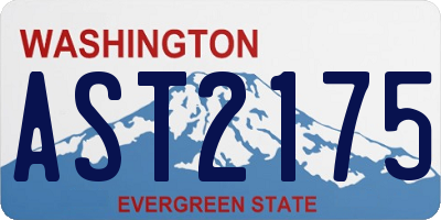 WA license plate AST2175