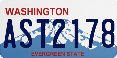 WA license plate AST2178