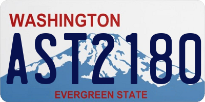 WA license plate AST2180
