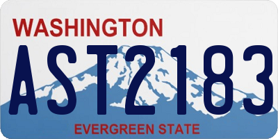 WA license plate AST2183