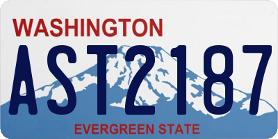 WA license plate AST2187