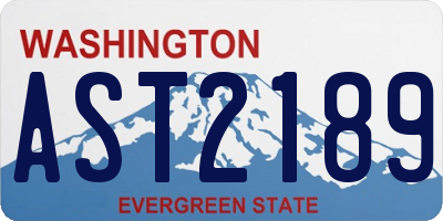 WA license plate AST2189