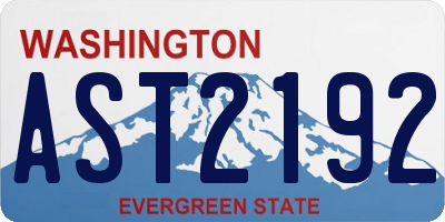 WA license plate AST2192