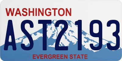 WA license plate AST2193