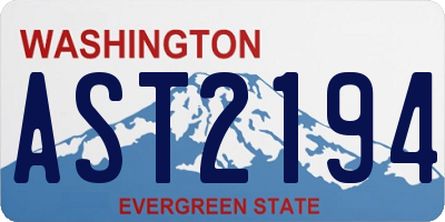 WA license plate AST2194