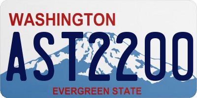 WA license plate AST2200