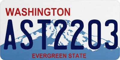 WA license plate AST2203