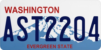 WA license plate AST2204